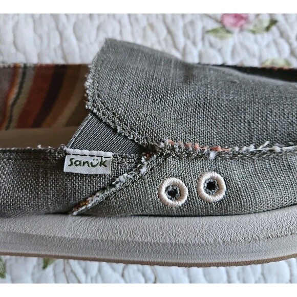 Sanuk DONNA HEMP Sidewalk Surfer Loafers 1157051 SMOKEY OLIVE Sz 10 NWOB - Picture 4 of 7